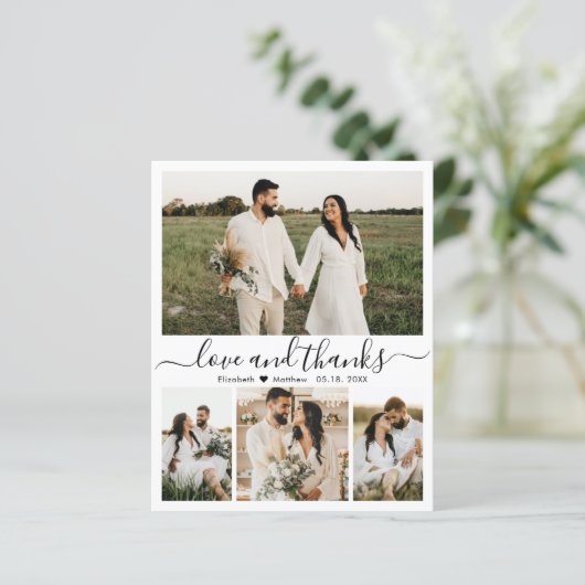 Carte de script de Mariage de Collage de Photo Bud (Debout devant)