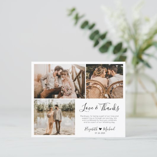 Carte de script de Mariage de Collage de Photo Bud (Debout devant)