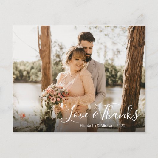 Carte de script de Mariage de Collage de Photo Bud (Dos)