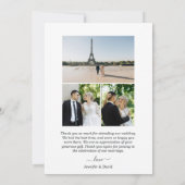 Carte de script de Merci 4 Mariage photo personnal (Dos)