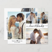 Carte de script de Merci de Collage photo Mariage  (Devant / Derrière)