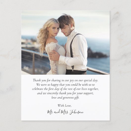 Carte de script de Merci de Collage photo Mariage  (Dos)