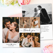 Carte de script de Merci de Collage photo Mariage