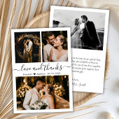 Carte de script de Merci de Collage photo Mariage