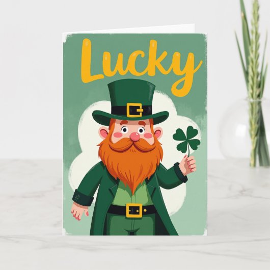 Carte de script doré Lucky Leprechaun (Devant)