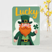 Carte de script doré Lucky Leprechaun (Fleur jaune)