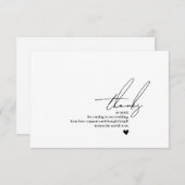 Carte de script du message de Merci mariage (Devant / Derrière)