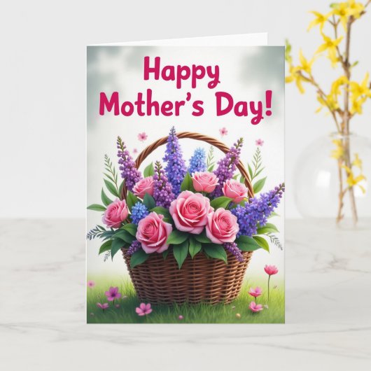 Carte de script Fuchsia douce (Fleur jaune)