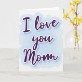 Carte de script 'Je t'aime maman' (Fleur jaune)