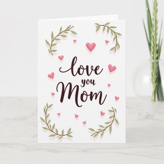 Carte de script Marron pour maman aimante (Devant)
