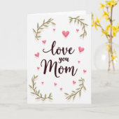 Carte de script Marron pour maman aimante (Fleur jaune)