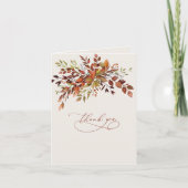 Carte de script minimaliste d'automne Merci (Devant)