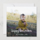 Carte de script moderne tendance Halloween Photo (Devant)