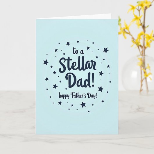 Carte de script Navy Stellar Dad (Fleur jaune)