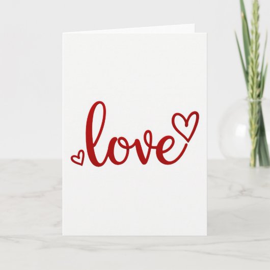 Carte de script pailleté Cœurs d'amour rouges (Devant)