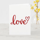 Carte de script pailleté Cœurs d'amour rouges (Fleur jaune)