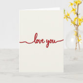 Carte de script Red Love You (Fleur jaune)