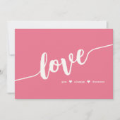 Carte de script rose "Love You Always Forever" (Devant)