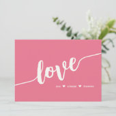 Carte de script rose "Love You Always Forever" (Debout devant)