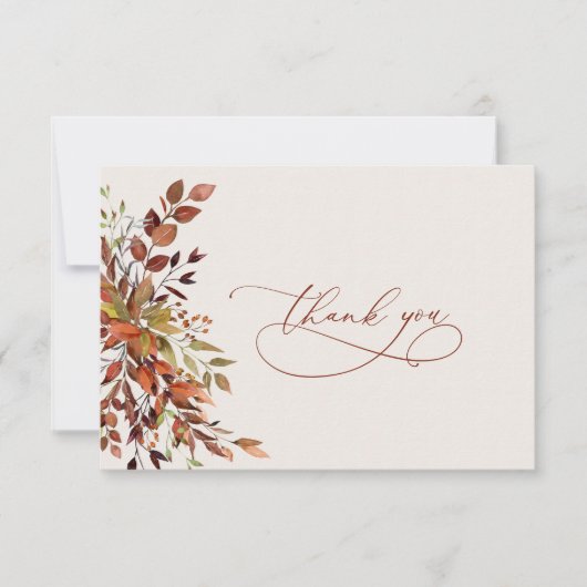 Carte de script saisonnier Merci Fall (Devant)