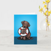 Carte de Secourt au chocolat Labrador (Fleur jaune)
