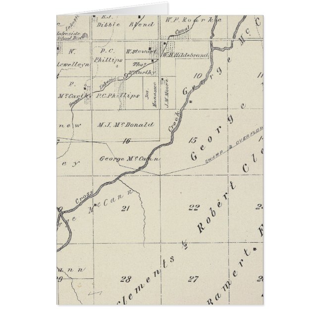 Carte de section du comté de T20S R22E Tulare (Devant)
