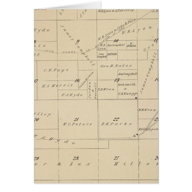Carte de section du comté de T24S R22E Tulare (Devant)
