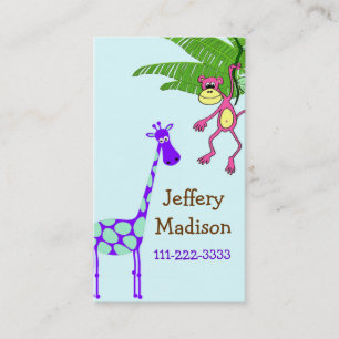 Carte de sécurité de l'enfant de singe et de