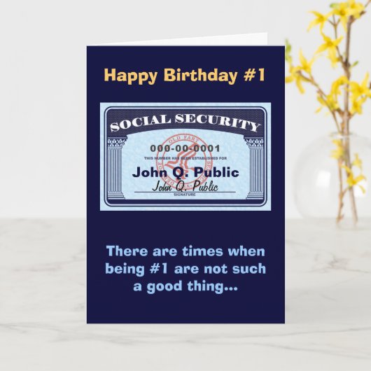 Carte de sécurité sociale - modifier le texte (Fleur jaune)