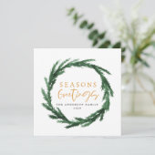 Carte de séjour Joyeuses Fêtes de couronne d'aquar (Debout devant)