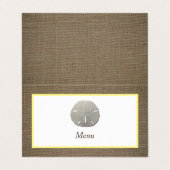 Carte de sélection de menu Dollar de sable et toil (Extérieur déplié)