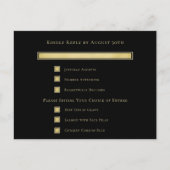 Carte de sélection de menu doré sur fond noir (Devant)
