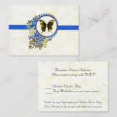 Carte de sélection du dîner de réception de mariag (Devant / Derrière)