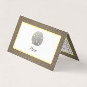 Carte de sélection du menu Dollar et Burlap (Devant)