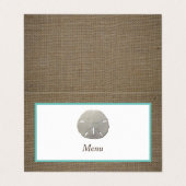 Carte de sélection du menu Dollar et Burlap (Extérieur déplié)
