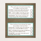 Carte de sélection du menu Dollar et Burlap (Intérieur déplié)