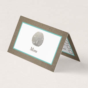 Carte de sélection du menu Dollar et Burlap
