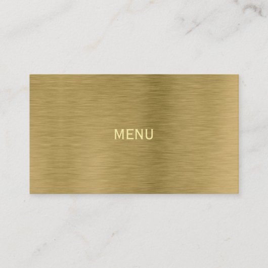 Carte de sélection du menu Faux Gold Metal Texture (Devant)