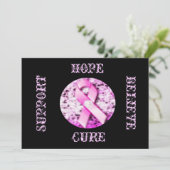 Carte de sensibilisation au ruban rose (Debout devant)