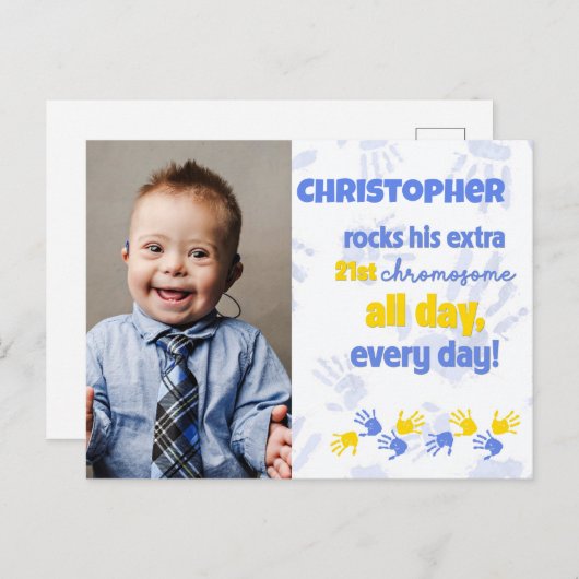 Carte de sensibilisation au syndrome de Down (Devant / Derrière)