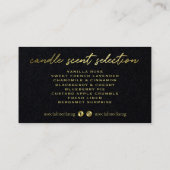 Carte De Sentence De Chandelles De Soja Noir Et Or (Dos)