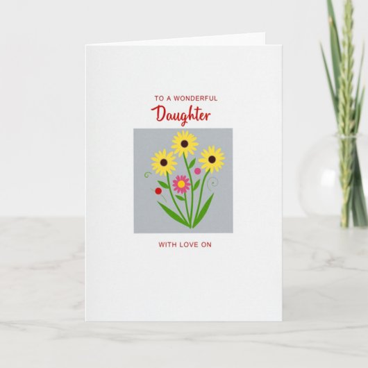 Carte de sentiment de fleur Chevron (Devant)