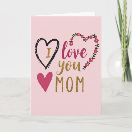 Carte de sentiment 'Je t'aime Maman' (Devant)