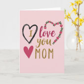 Carte de sentiment 'Je t'aime Maman' (Fleur jaune)