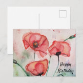 Carte de sentiment personnalisée aquarelle coqueli (Devant / Derrière)