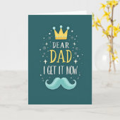 Carte de sentiment sarcelle Cher Papa (Fleur jaune)