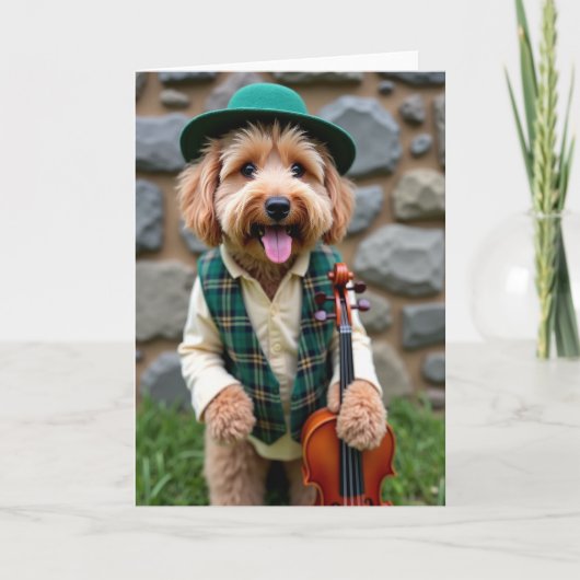 Carte de sérénade pour chien élégant (Devant)