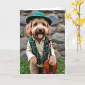 Carte de sérénade pour chien élégant (Fleur jaune)