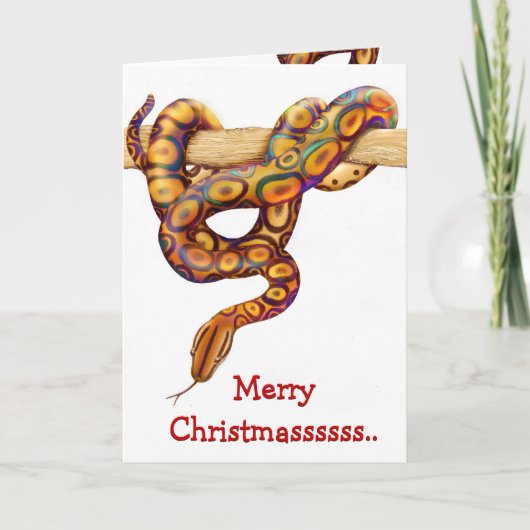 Carte de serpent de Noël Joyeux personnalisable (Devant)