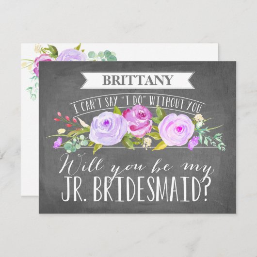 Carte de servante junior | Bridesmaid (Devant / Derrière)
